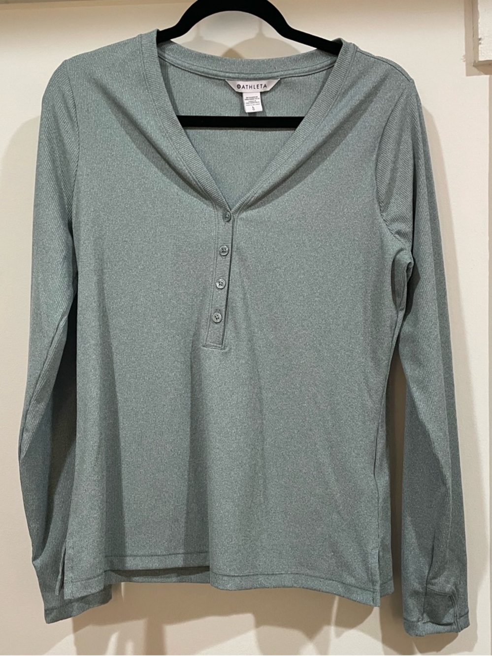 Athleta Light Sage Green Long Sleeve Henley
